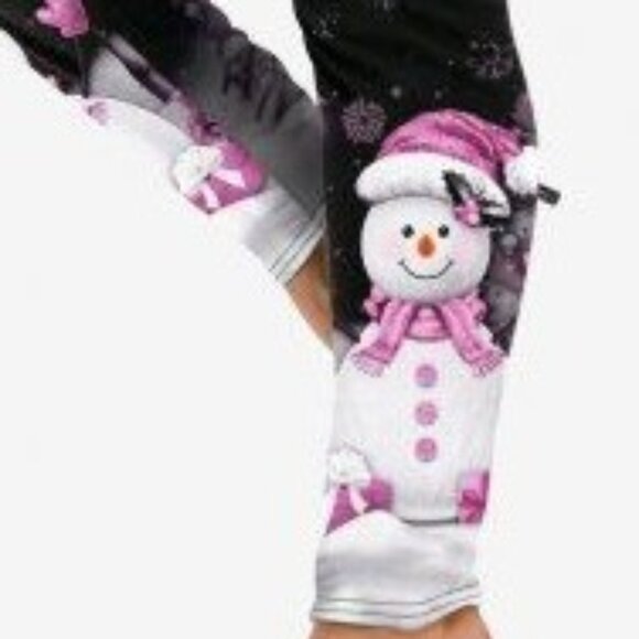 New 2X Christmas Tree Snowflake Snowman Sparkling 3D Print Top & Leggings Outfit - Picture 4 of 5